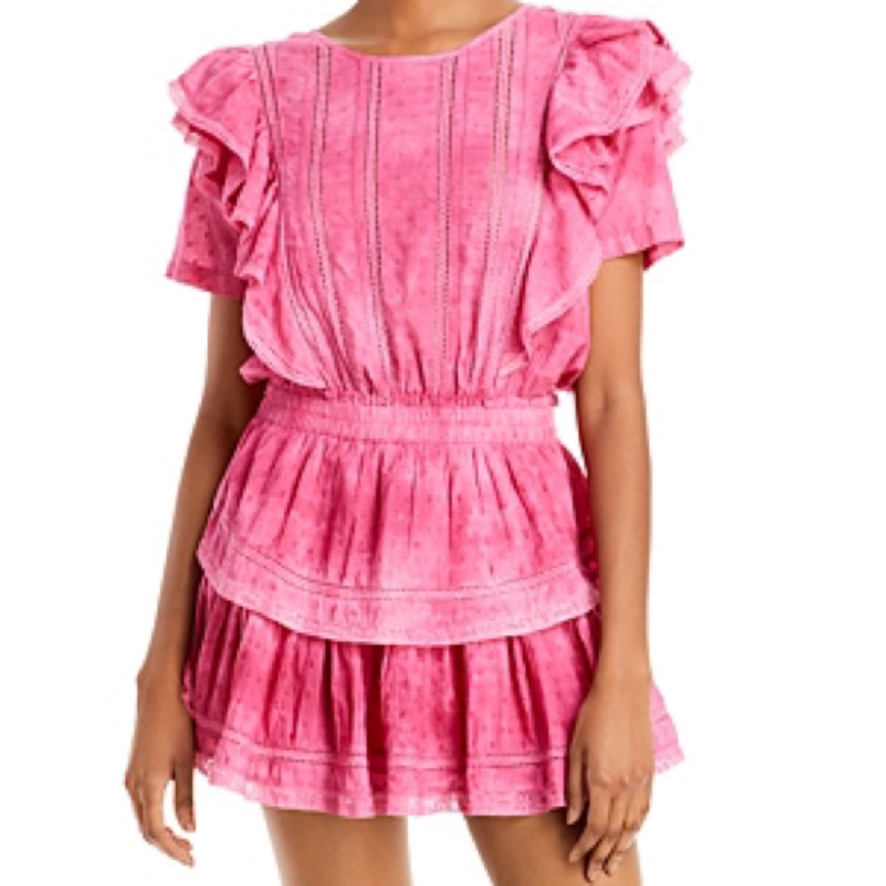 LoveShackFancy Natasha Dress in Bordeaux Pink